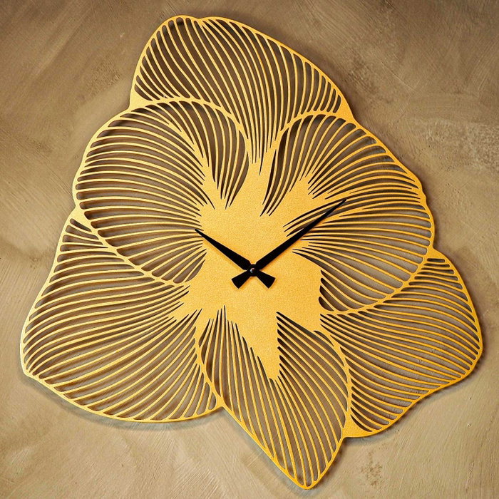 Wallity Reloj de Pared Metal APS039 - Dorado, 70 x 70 cm, Mecanismo Silencioso, Decorativo